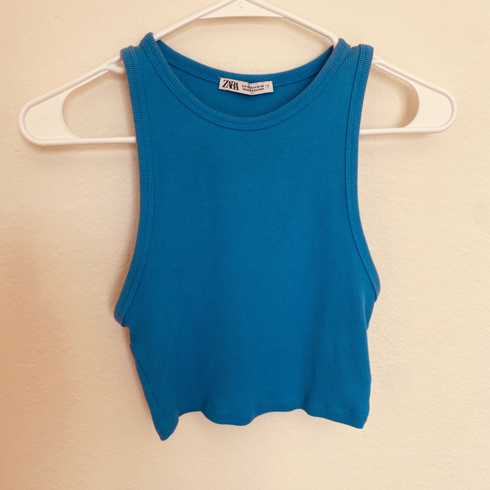 Zara High Neck Cropped Tank